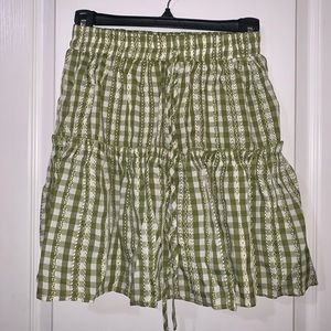 Gingham green skirt